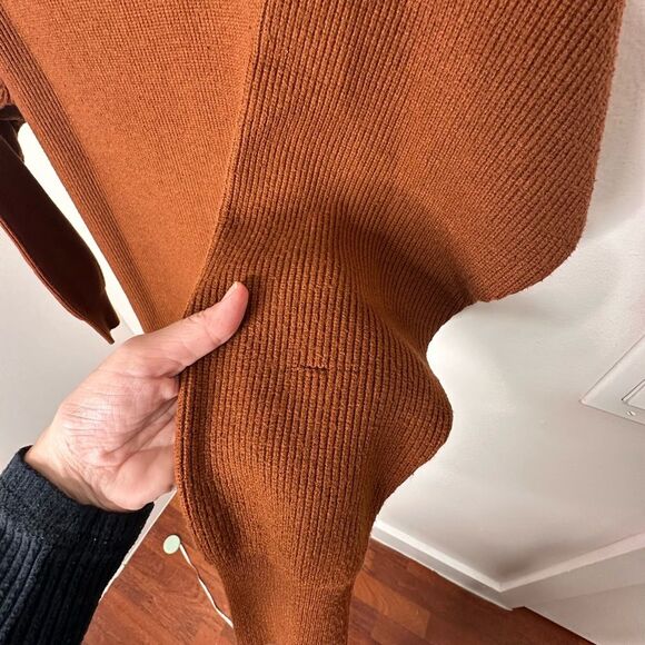 Free People Softly Structured Chestnut Turtleneck Tunic Sweater - Picture 9 of 13